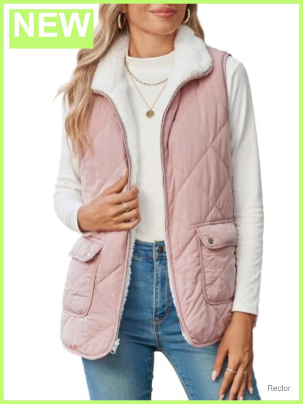 SHEWIN Women Puffer Vest Sleeveless Zip Up Quilted Winter Outerwear